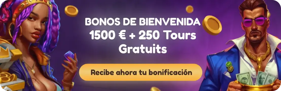 Banner promocional de Coolzino Casino con bono de hasta 1500 € y 250 giros gratis (TG) para nuevos jugadores.